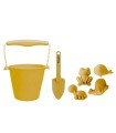Set Cubo de playa, pala y moldes silicona Scrunch