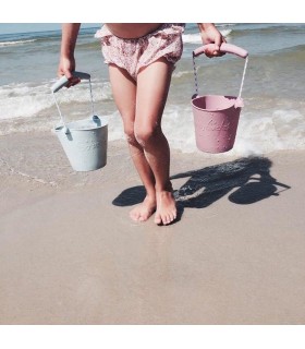 Set Cubo de playa, pala y moldes silicona Scrunch