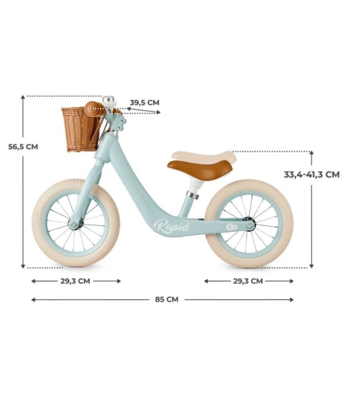 BICICLETA DE EQUILIBRIO SIN PEDALES RAPID 2 CON CESTA - KINDERKRAFT