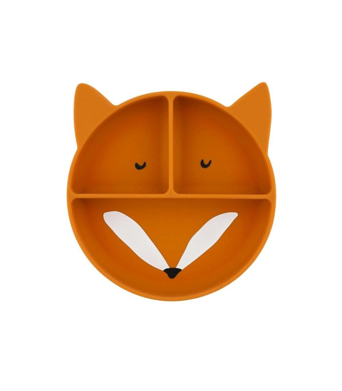 Plato 3 Compartimentos Silicona con Ventosa Mr. Fox Trixie