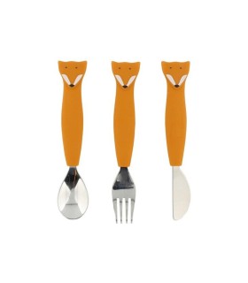 Set 3 Cubiertos Silicona Mr. Fox Trixie