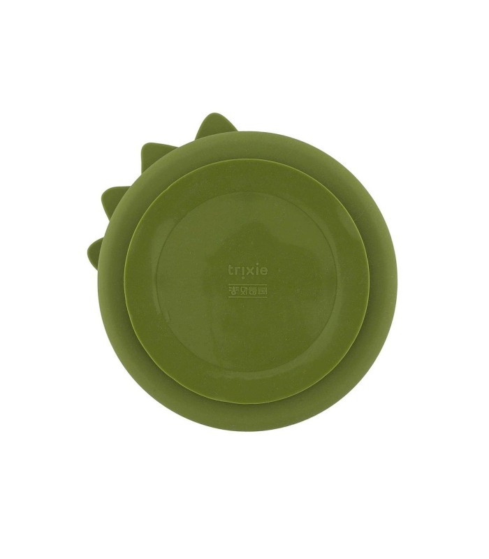 Plato 3 Compartimentos Silicona con Ventosa Mr. Dino Trixie