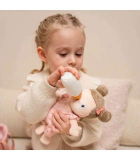 MUÑECA BEBÉ ROSA CON CAPAZO CON FLORES - LITTLE DUTCH