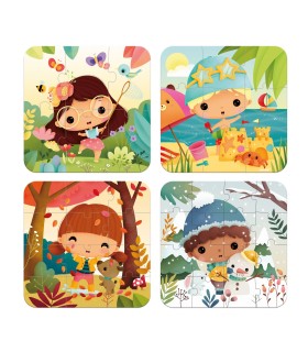 Rompecabezas evolutivos de las 4 estaciones - 4 rompecabezas