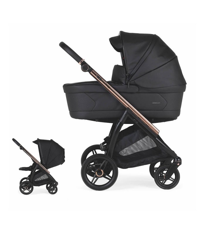 CARRITO BEBECAR FLOWY KP-426 MIXTO FUMÉ ROSA/NEGRO