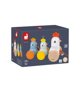 Gallina y pollitos de arrastre