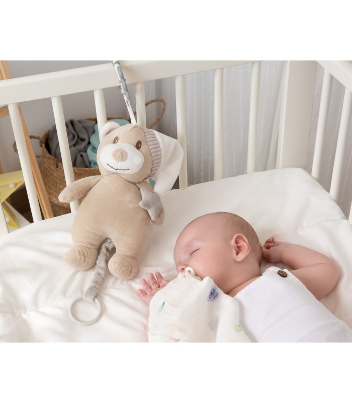 Peluche-mordedor musical oso para cuna