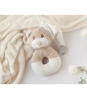 Sonajero peluche osito con gorro