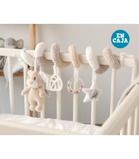 Peluche espiral osito beige con caja