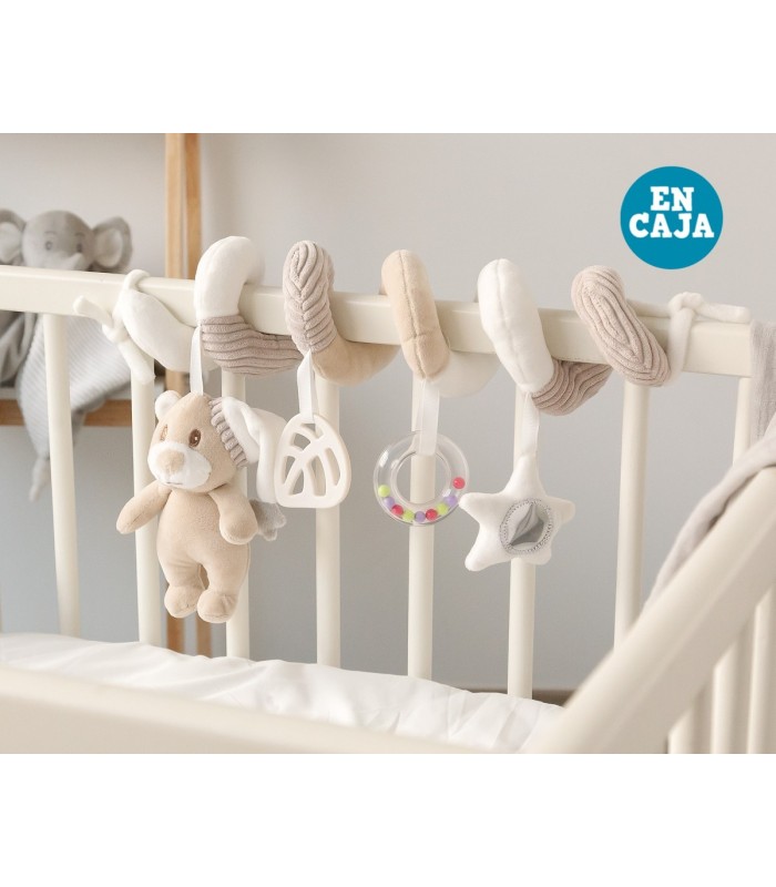 Peluche espiral osito beige con caja