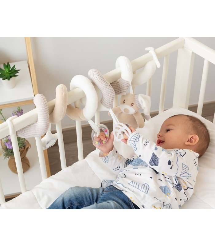 Peluche espiral osito beige con caja