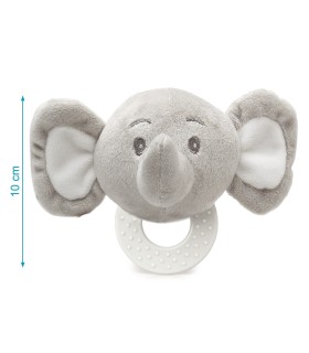 Mordedor peluche elefante gris 13cm