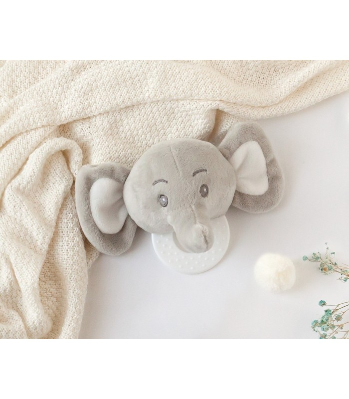 Mordedor peluche elefante gris 13cm