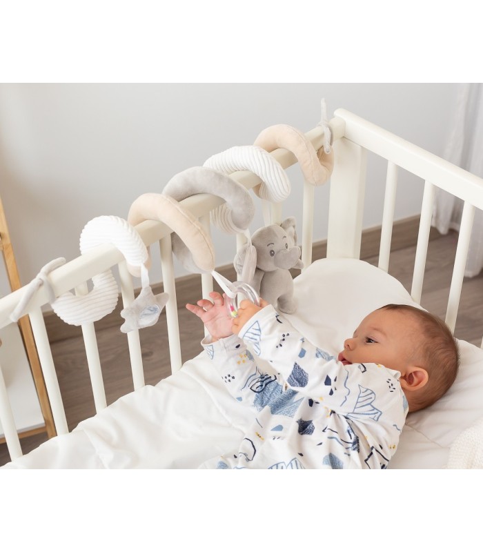 Peluche espiral elefante gris y beige