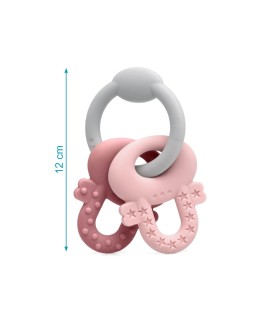Mordedor llaves de silicona rosa y gris