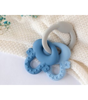 Mordedor llaves de silicona azul y gris