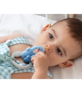 Mordedor llaves de silicona azul y gris