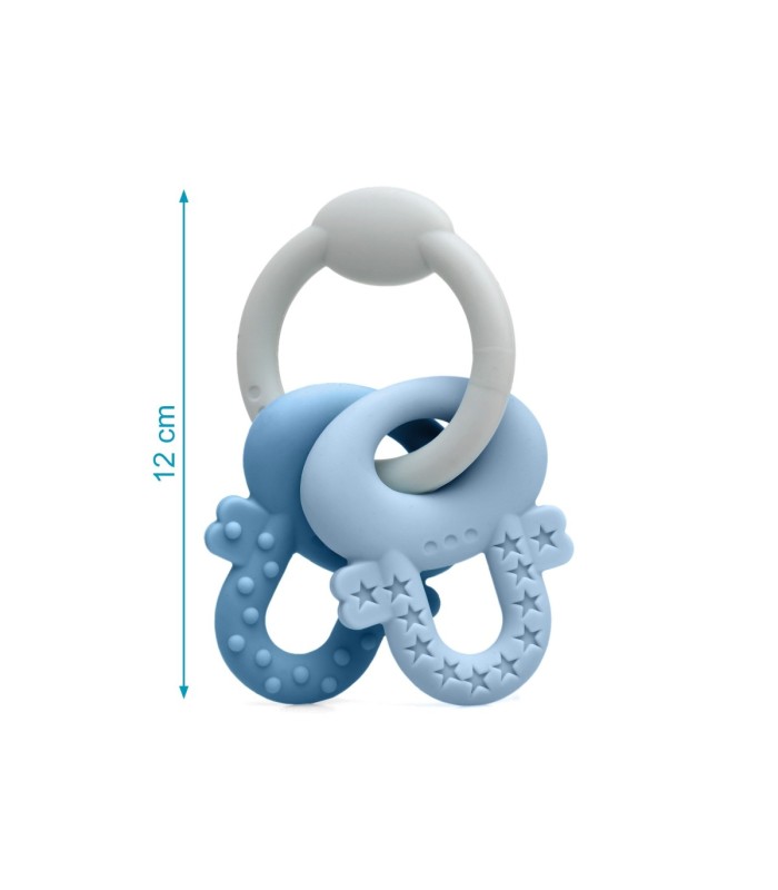 Mordedor llaves de silicona azul y gris