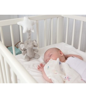 Peluche elefante gris musical para cuna