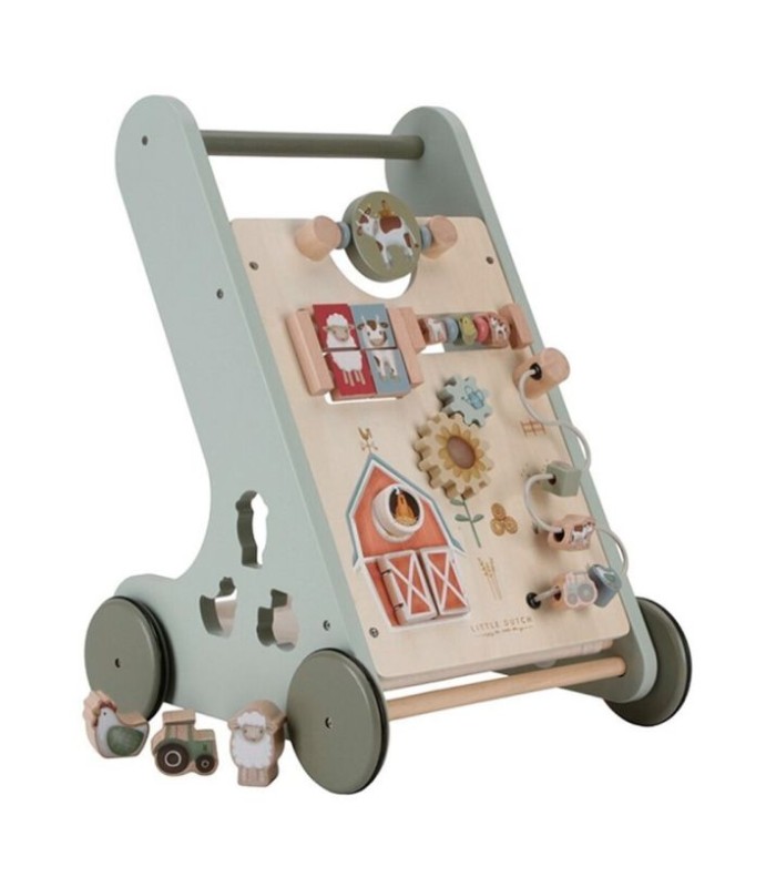 Carrito andador de madera Pequeña granja con 8 actividades - Little Dutch
