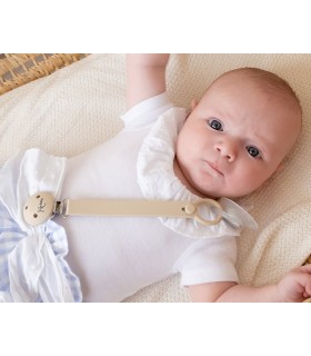 Sujetachupetes pinza silicona beige