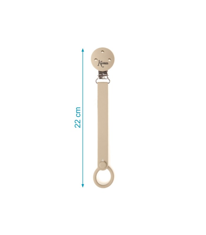 Sujetachupetes pinza silicona beige