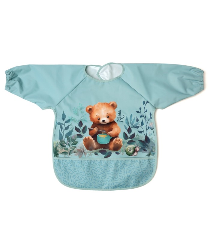 Babero impermeable con mangas oso sage