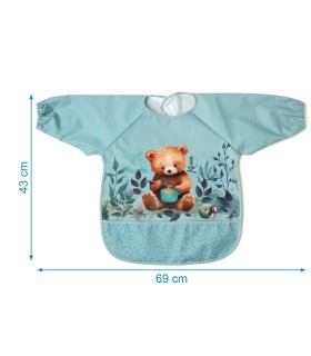 Babero impermeable con mangas oso sage