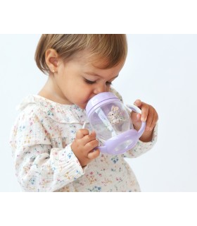 Taza de aprendizaje step 1 conejo lavanda