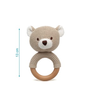 Mordedor osito madera y algodón