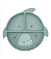 Plato compartimentado de silicona con ventosa - Mr. Shark
