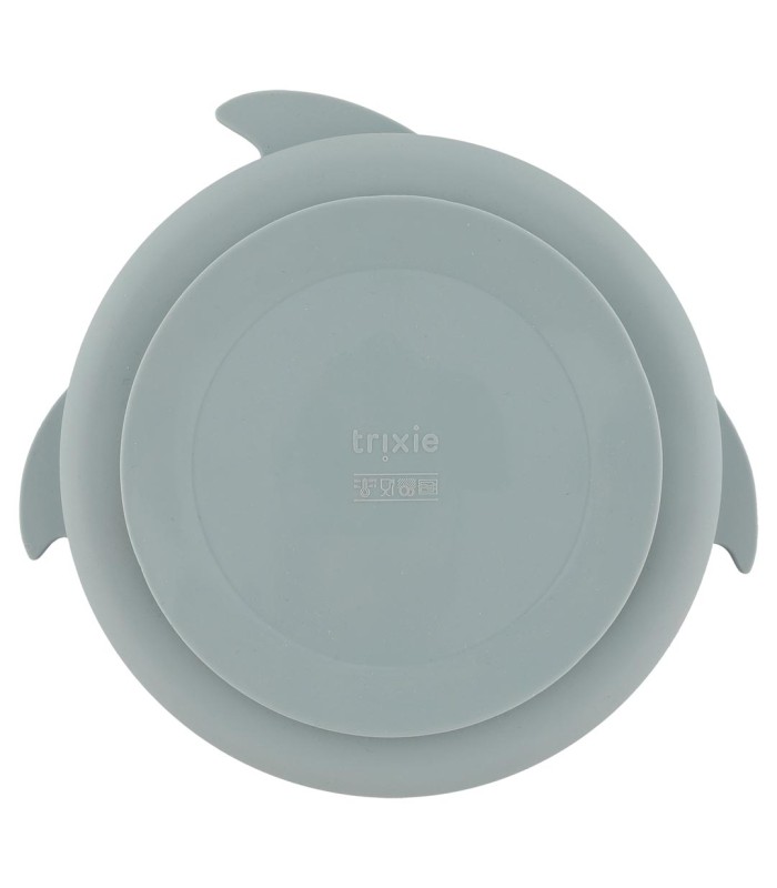 Plato compartimentado de silicona con ventosa - Mr. Shark