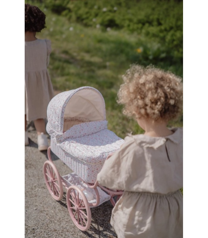 CARRITO MUÑECAS METAL FLORES LITTLE DUTCH