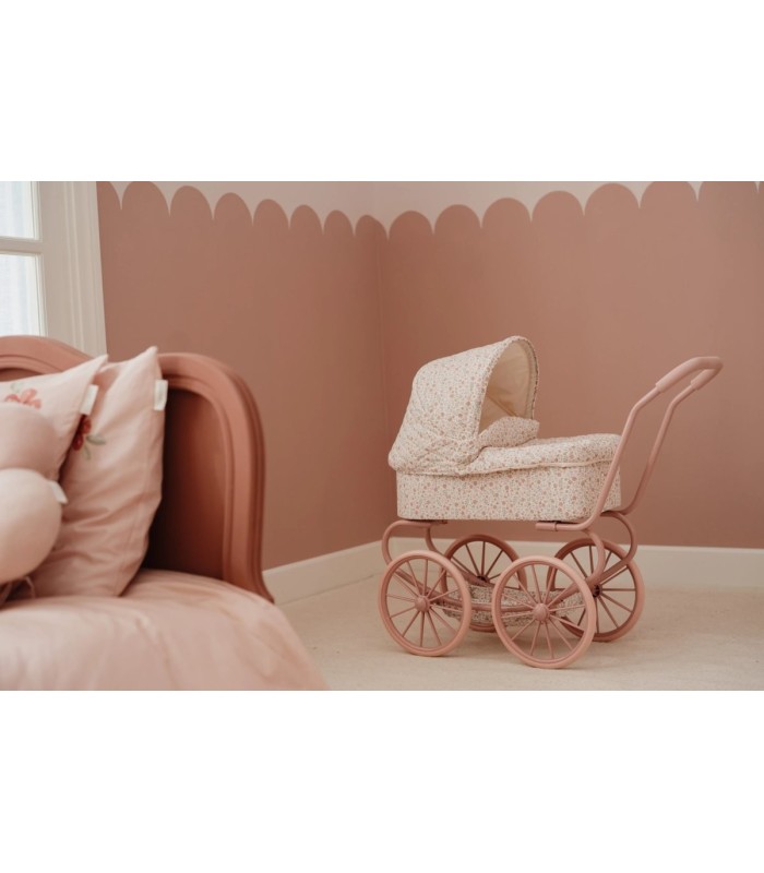 CARRITO MUÑECAS METAL FLORES LITTLE DUTCH