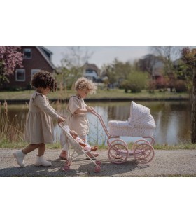 CARRITO MUÑECAS METAL FLORES LITTLE DUTCH