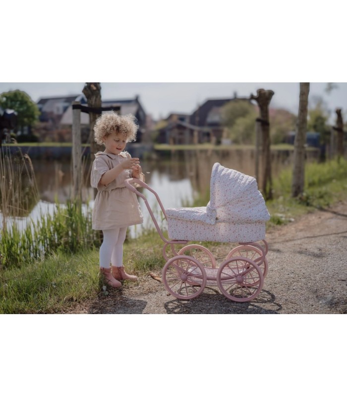 CARRITO MUÑECAS METAL FLORES LITTLE DUTCH