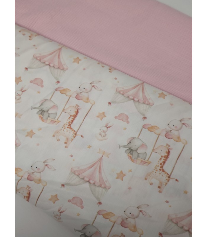 Combinación animales del circo y miniwaffle rosa subido