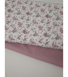 Combinación Flor rosa y piqué rosa fuerte