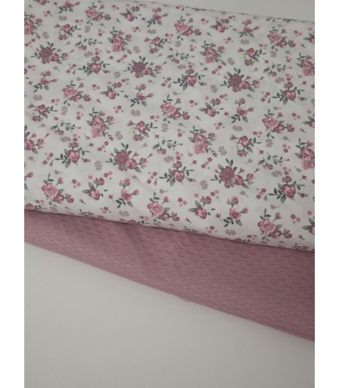 Combinación Flor rosa y piqué rosa fuerte