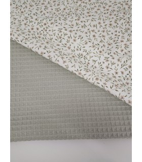 Flor Ángela beige y waffle verde