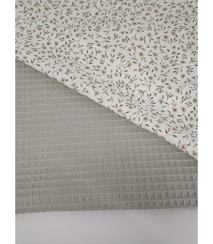 Flor Ángela beige y waffle verde