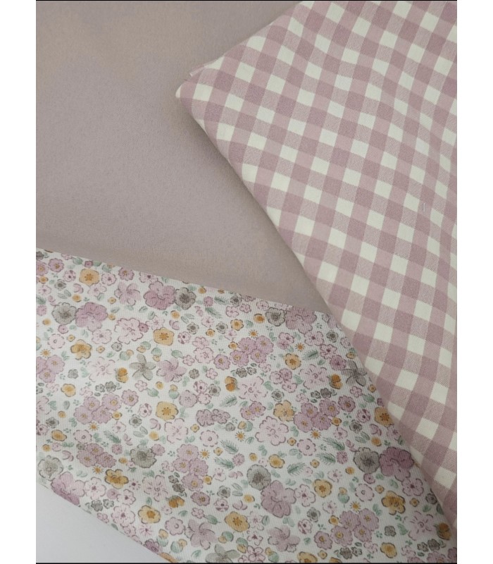 Shoftshell rosa, flor y Vichy rosa