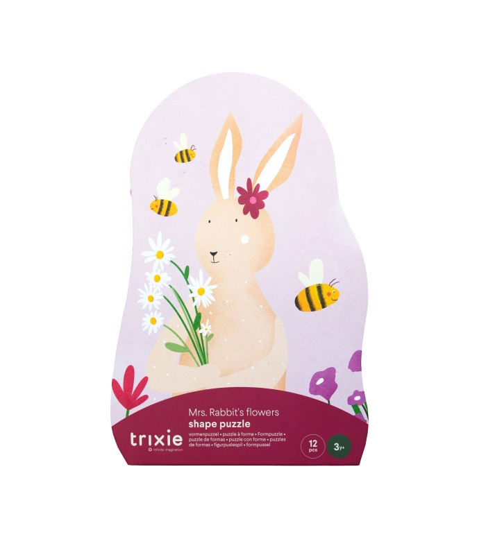 Puzzle de formas - las flores de Mrs. Rabbit - 12 piezas