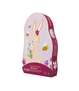 Puzzle de formas - las flores de Mrs. Rabbit - 12 piezas
