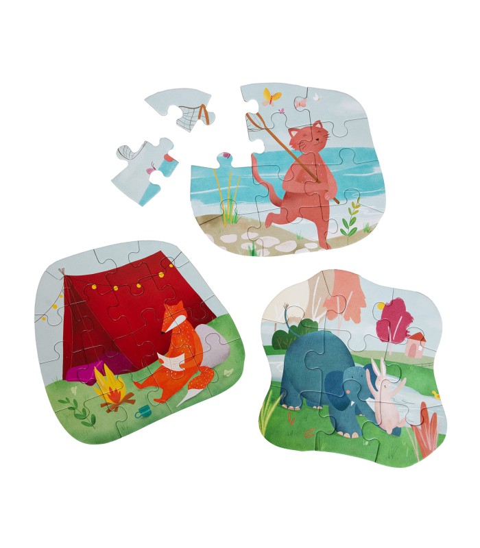 Puzzle de formas - Jugar al aire libre - 3 puzzles