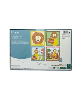 Caja de puzzle - Picnic de los animales - 4 puzzles