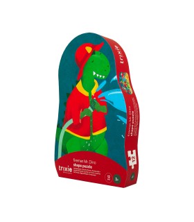 Puzzle de formas - Bombero Mr. Dino - 12 piezas