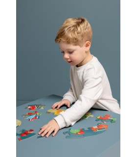 Puzzle de formas - Bombero Mr. Dino - 12 piezas