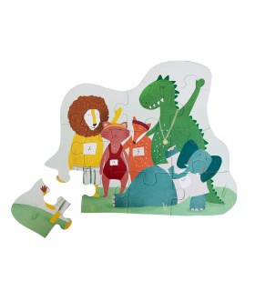 Puzzle de formas - Amigos de los animales - 12 piezas
