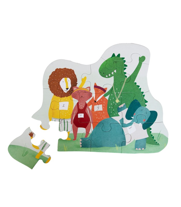 Puzzle de formas - Amigos de los animales - 12 piezas